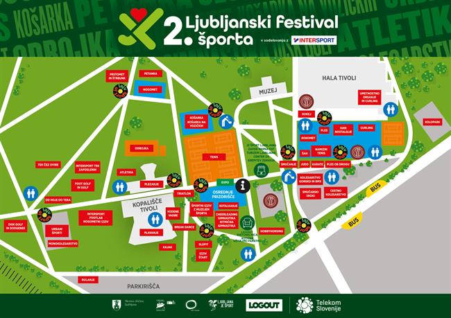 Zemljevid 2. Ljubljanskega festivala športa