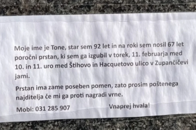 Pomagajmo Tonetu poiskati poročni prstan! (Vir: Pokukaj24.si)