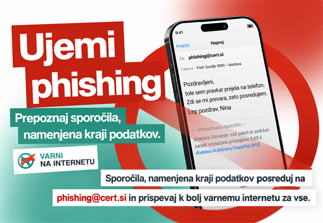 Phishing je ena najpogostejših spletnih prevar v Sloveniji. (Foto: Varni na internetu)