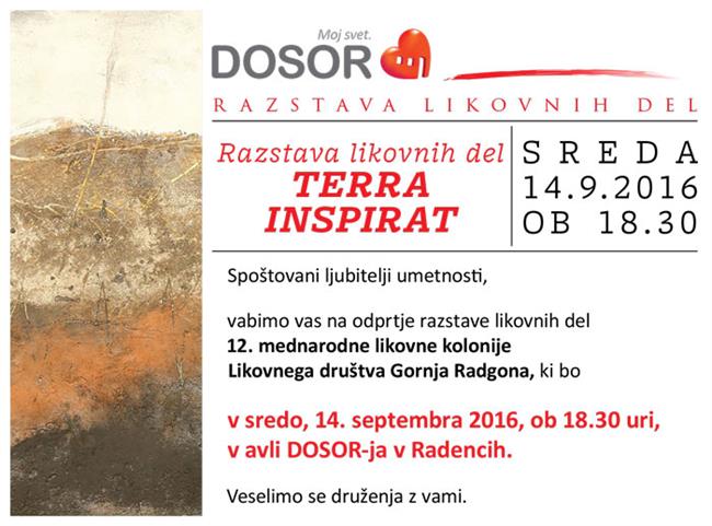 Odprtje razstave likovnih del pod naslovom Terra Inspirat
