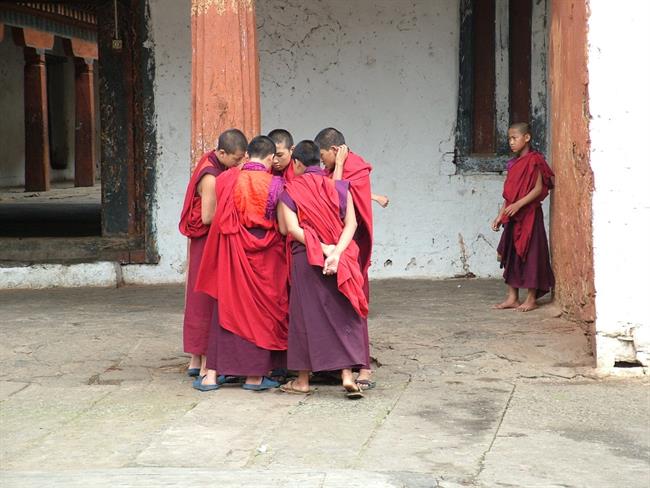 Mladi budistični menihi v dzongu Wangdi. (foto: O.P.)