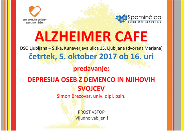 Vabljeni na Alzheimer Cafe v Šiško.