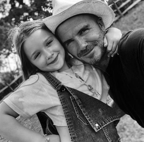 David Beckham in njegova najmlajša hči. (foto: Facebook)