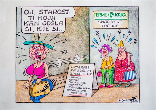 Karikaturistka Aljana o programu Za zdrava zrela leta v Termah Šmarješke Toplice